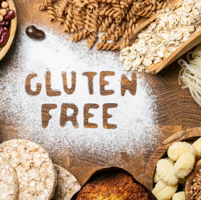 gluten free diet concept   selection of grains and carbohydrates for people with gluten intolerance