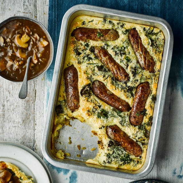 gluten free toad in the hole with mushroom gravy