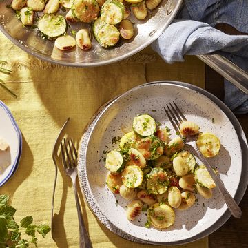panseared gnocchi with parmesanroasted summer squash and herbs