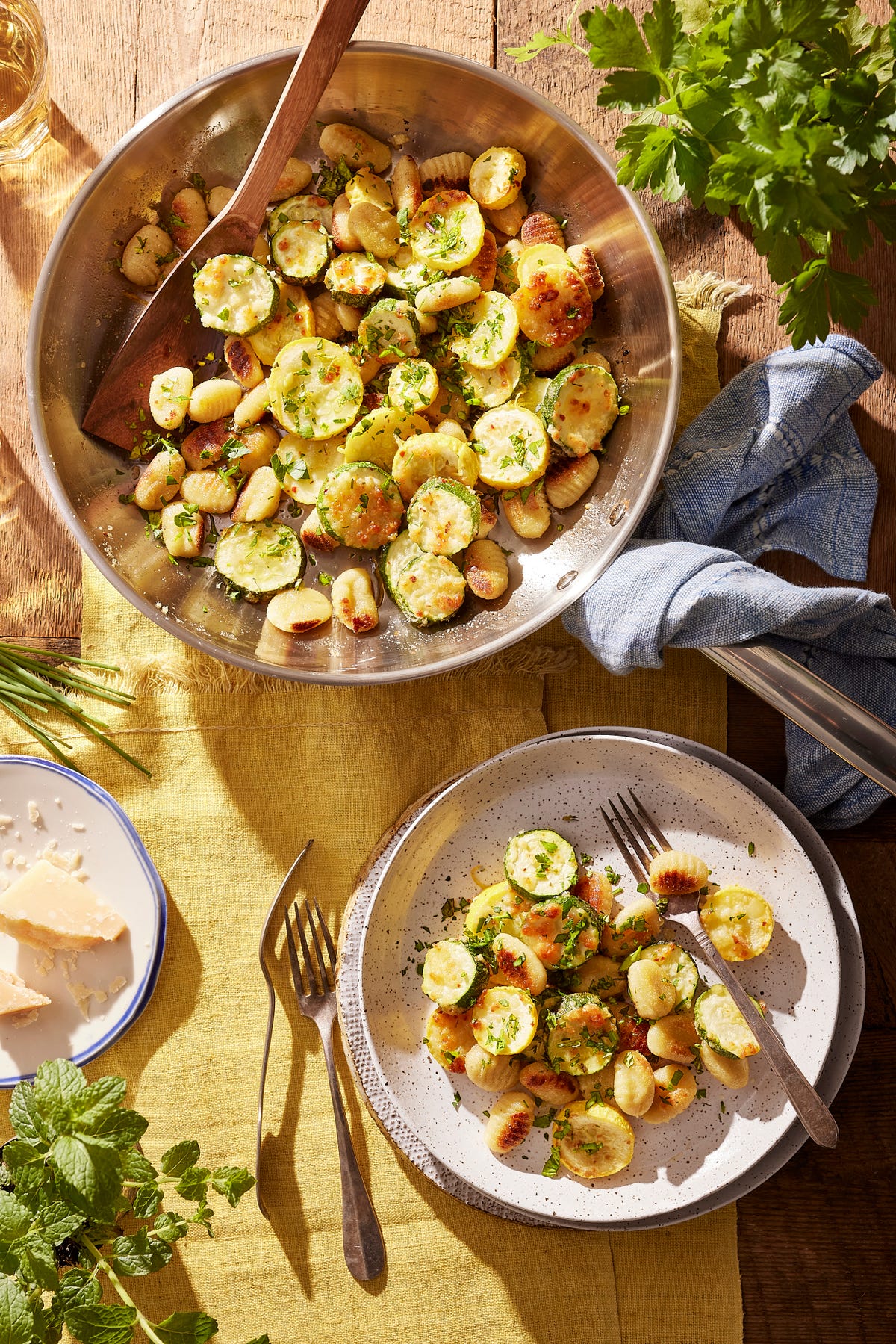 PanSeared Gnocchi with ParmesanRoasted Summer Squash and Herbs