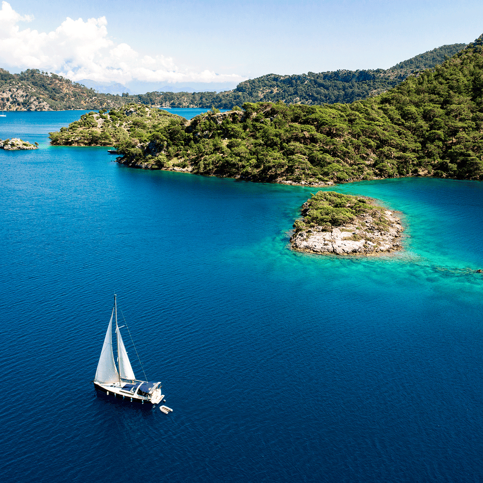 a group of boats in the water