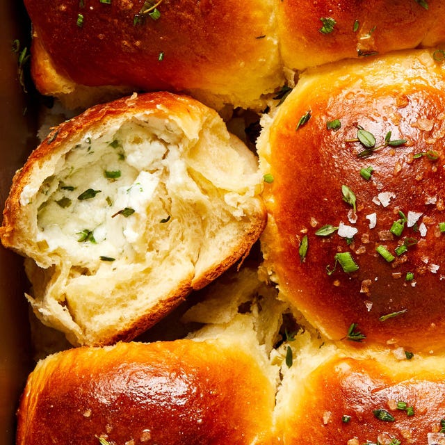 rolls filled with herby goat cheese