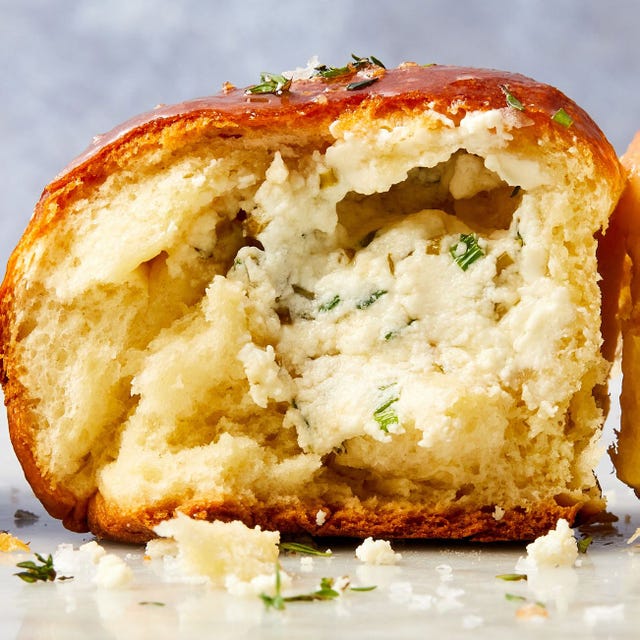 rolls filled with herby goat cheese