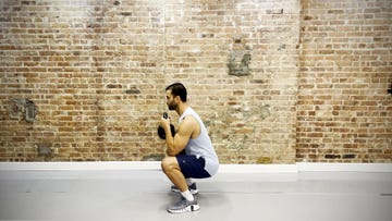 tamir practicing the goblet squat exercise