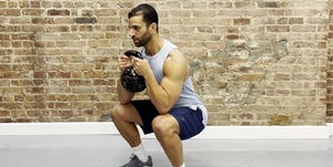 tamir practicing the goblet squat exercise