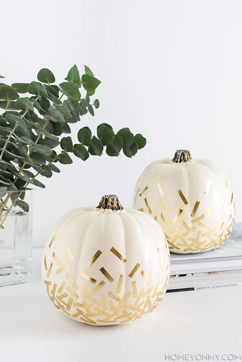 gold white pumpkin decor ideas