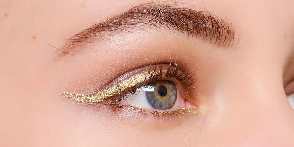 Blue & Gold Graphic Eye Makeup Tutorial