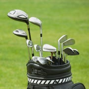 Close up of golf bag close up of golf bag