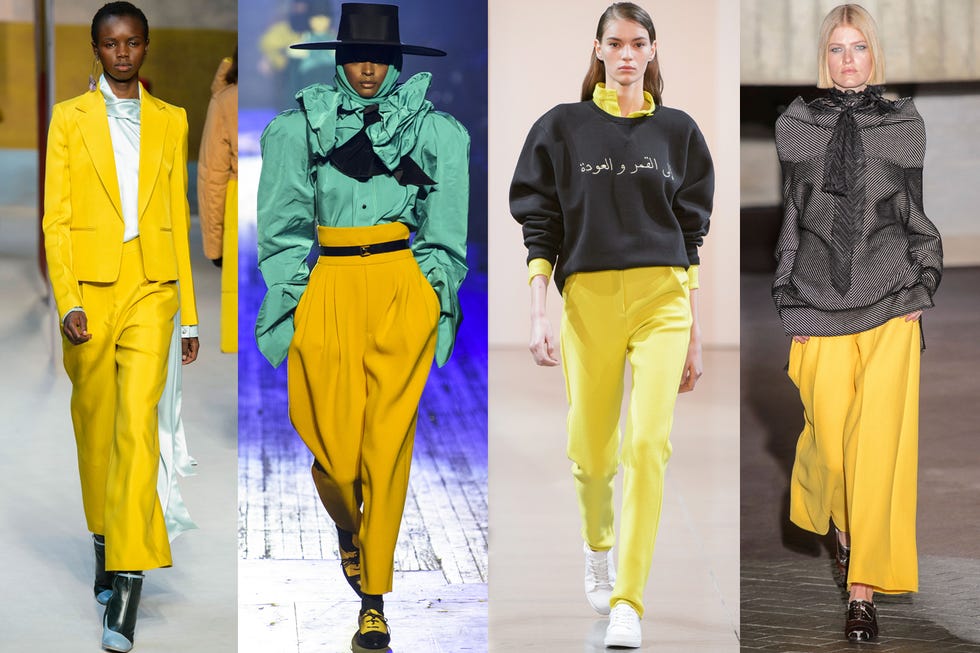 Le gonne e i pantaloni moda autunno inverno 2018-2019 saranno davvero generose con silhouette ampie, pantaloni a vita alta, gonne sotto al ginocchio, gonne a pieghe e gonne lunghe; grande ritorno per il tartan e la pelle colorata.