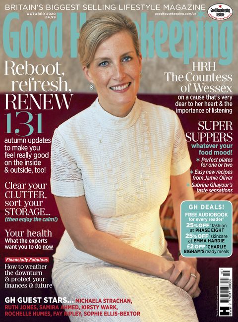 the countess of wessex appears on the cover of good housekeeping as she talks about being patron of the nspcc and childline