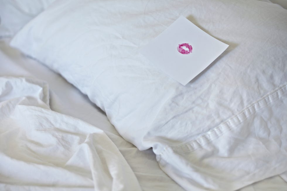 Goodbye kiss on pillow