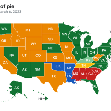 google most popular pies by state map