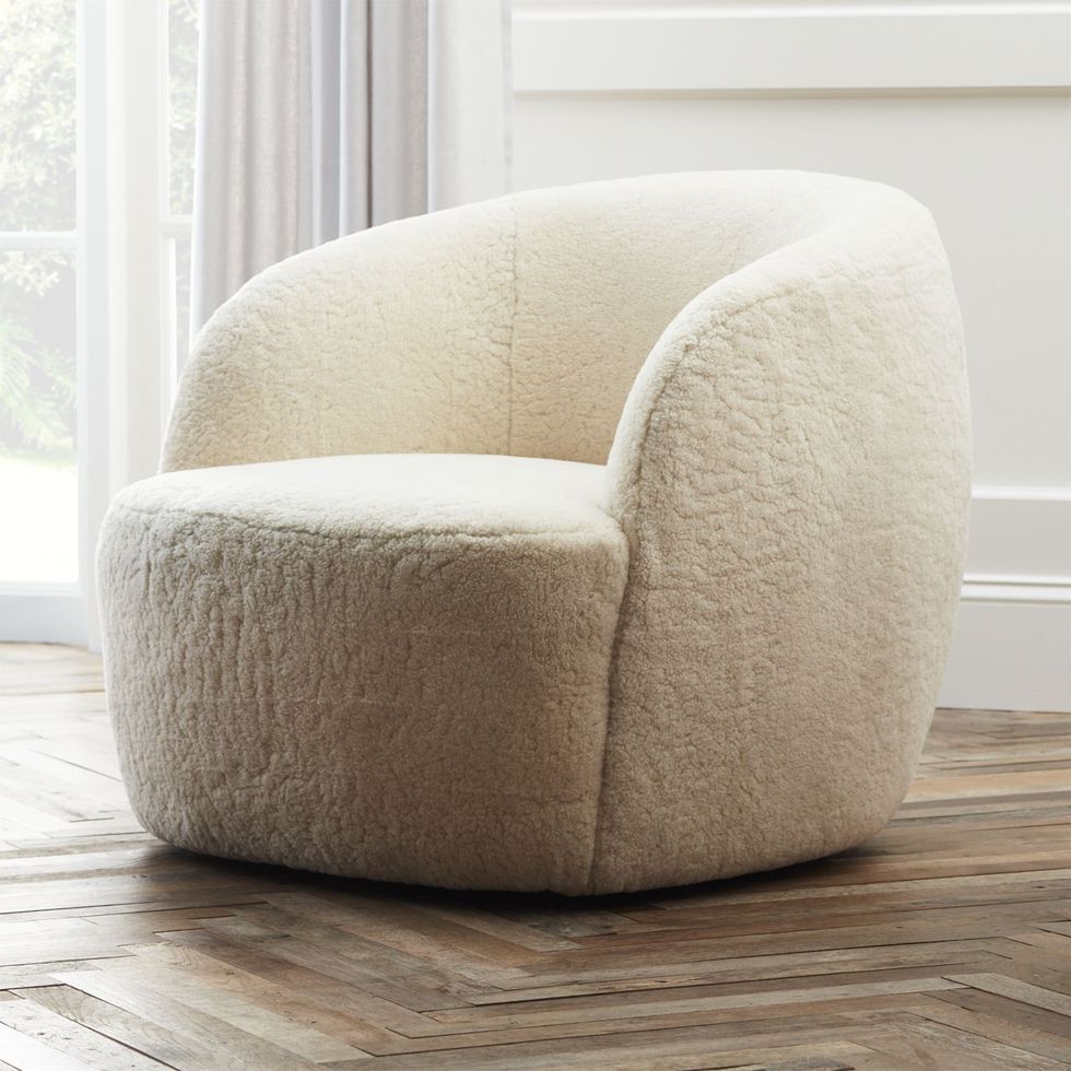 Furniture, Chair, Beige, Floor, Living room, Slipcover, Comfort, Club chair, Room, Couch, 