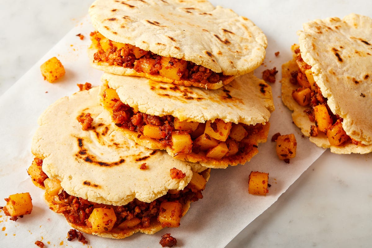 gorditas filled with papas con chorizo potatoes and chorizo