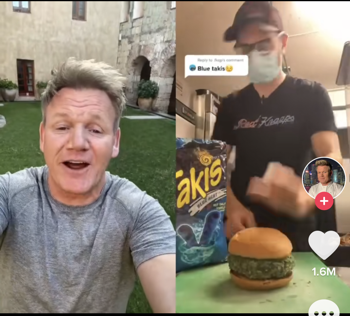 gordon ramsay reacted to a chef putting blue takis on and inside a burger