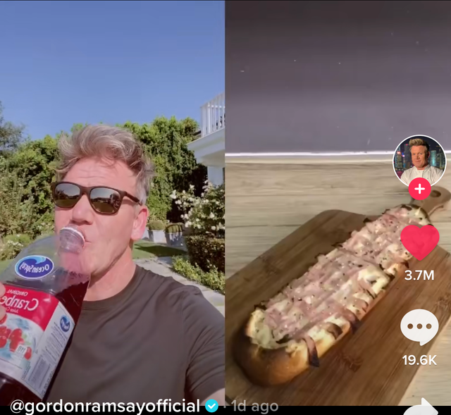 gordon ramsay sips ocean spray on tiktok, getting in on viral fleetwood mac trend