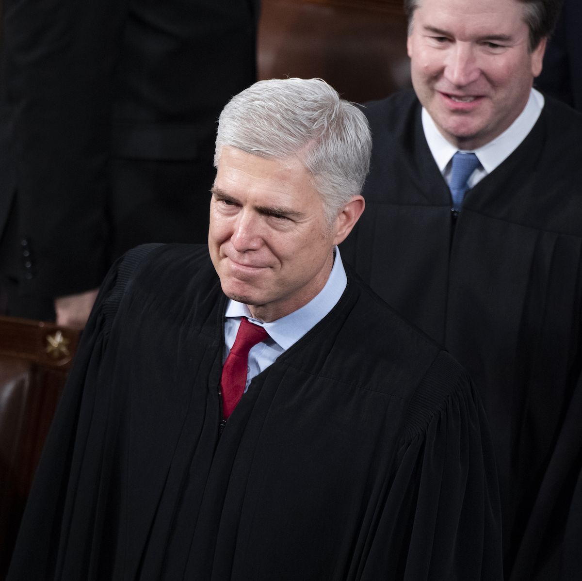 united states   february 04 supreme court justices neil gorsuch, left, and brett kavanaugh, are seen during president donald trump’s state of the union address in the house chamber on tuesday, february 4, 2020 photo by tom williamscq roll call