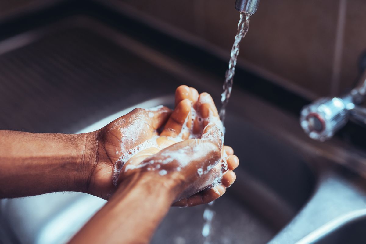 water softener   washing hands