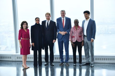 the duke and duchess of sussex visit one world observatory with nyc mayor bill de blasio