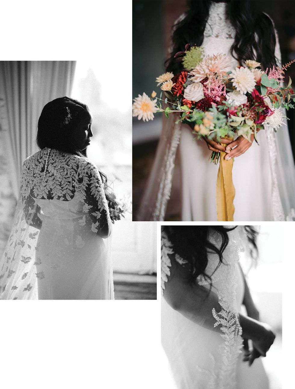 the details of zim flores' wedding dress