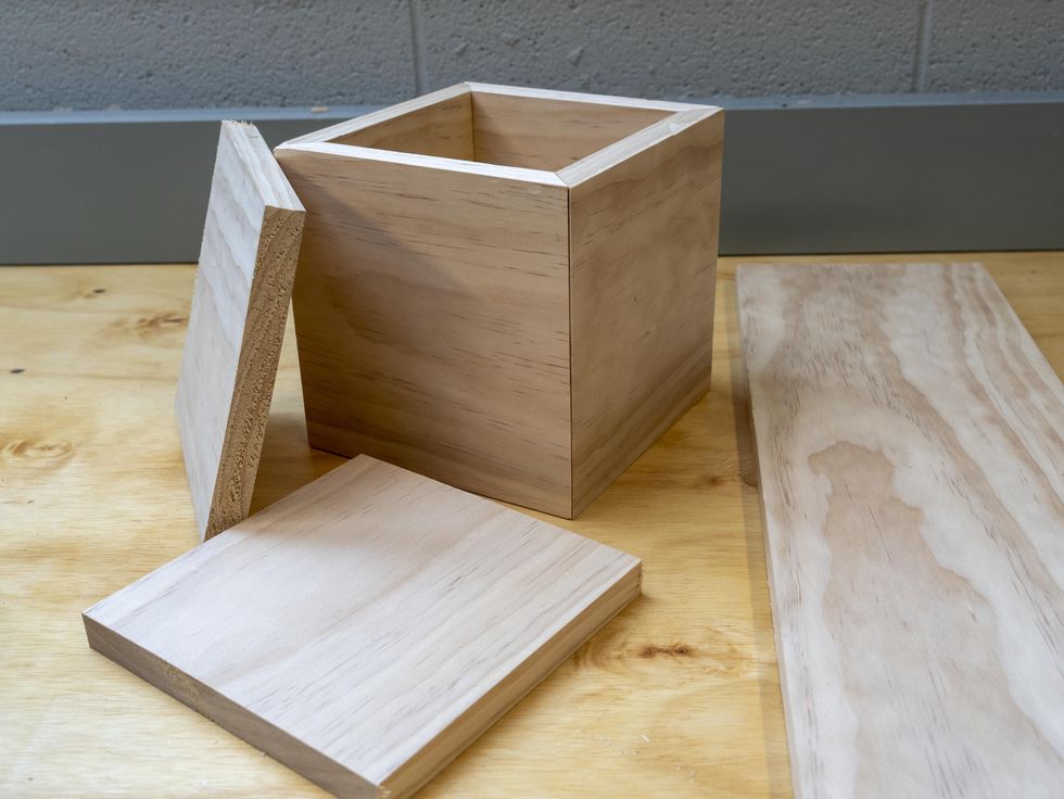 incomplete wooden box