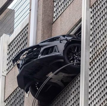 a car parked on a building