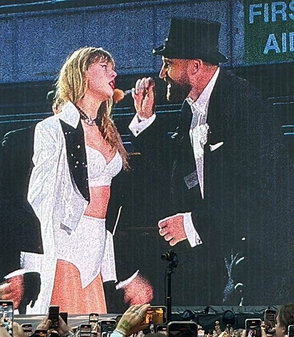 Not a Drill: Travis Kelce Just Joined Taylor Swift on Stage at the Eras Tour