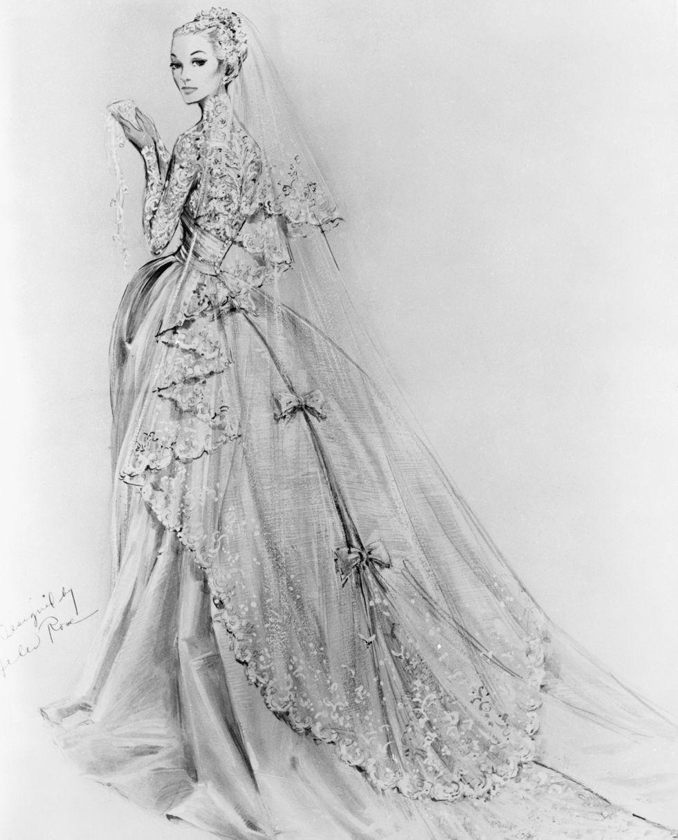 illustration of wedding gown