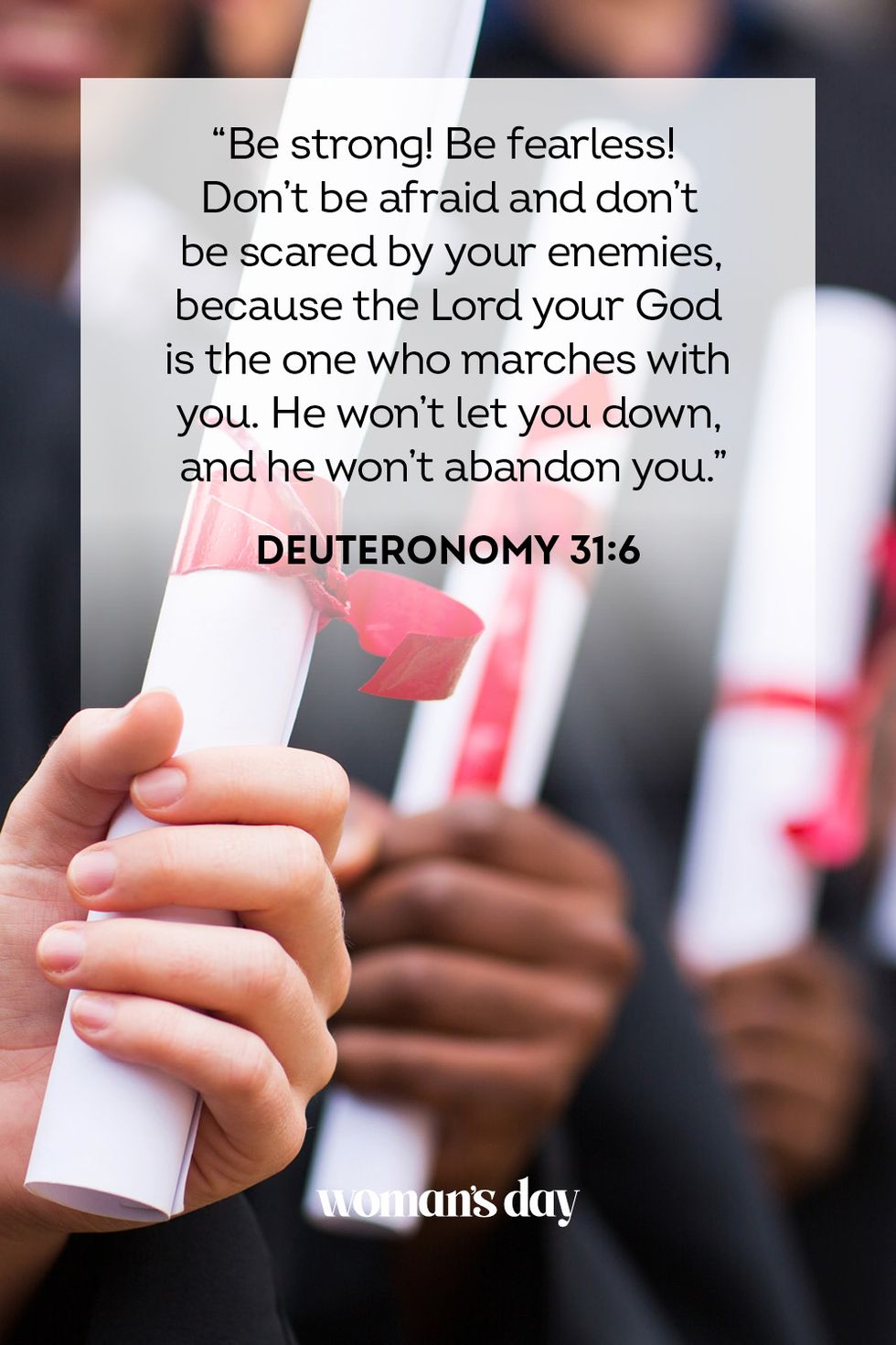 bible verses for graduation deuteronomy 31 6