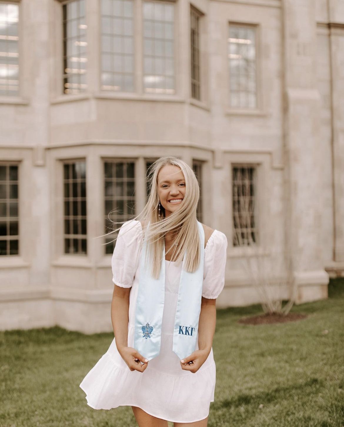 White fitted 2024 graduation dress