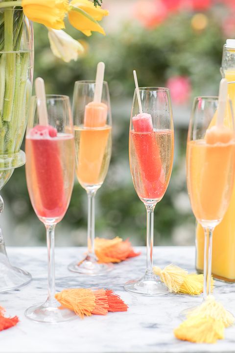 champagne cocktail with popsicles