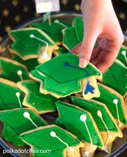 graduation party ideas graduation cap cookies