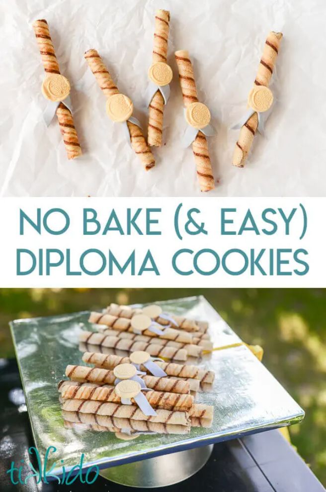 easy no bake pirouette diploma cookies