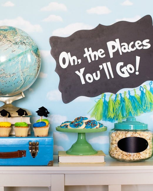 graduation party ideas oh the places you'll go theme