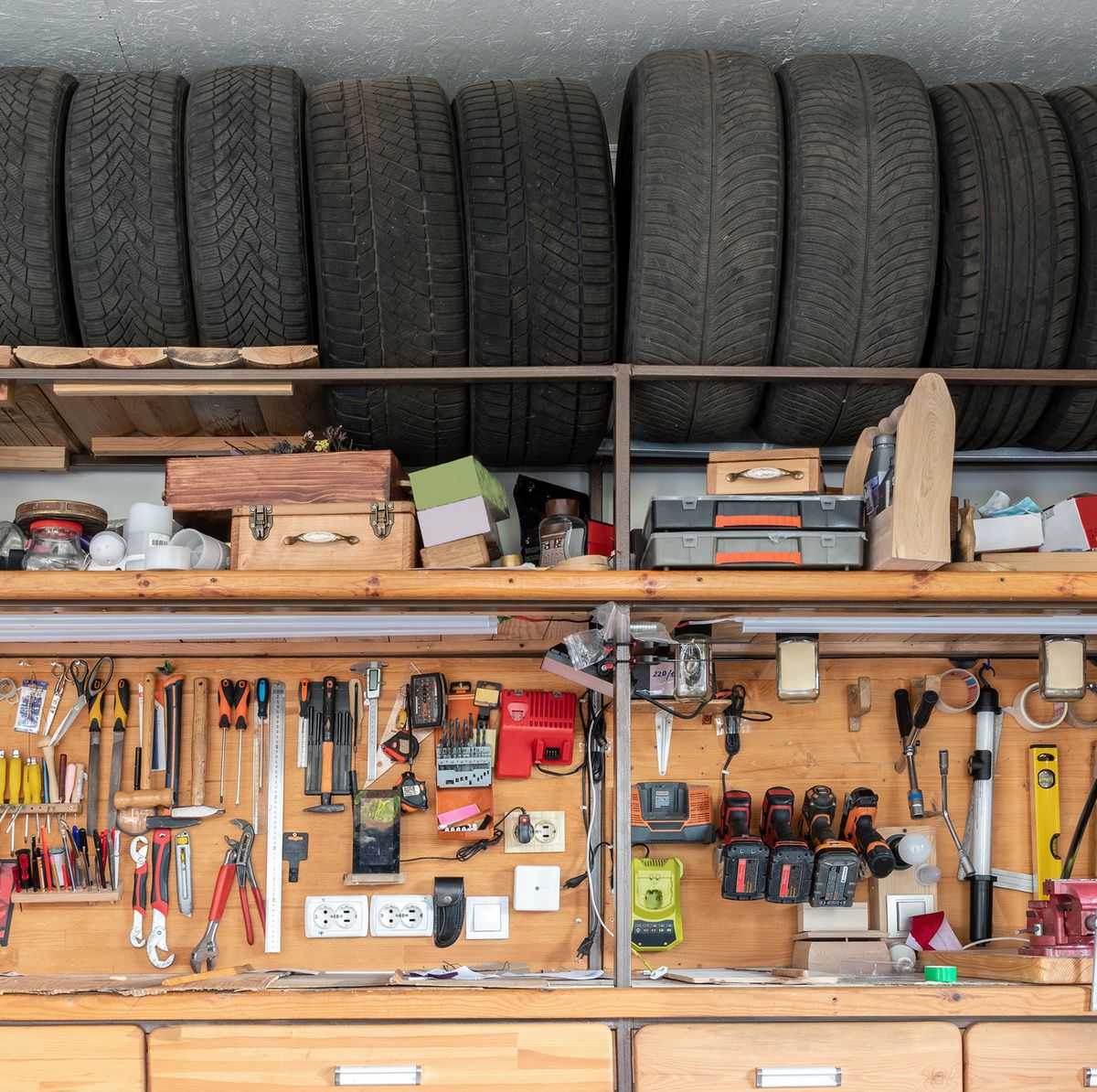 DIY Shelves for Garage Bin Organization