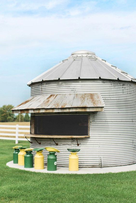 grain silo in outdoor kitchen ideas