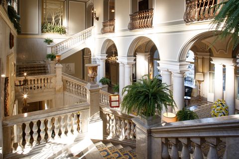 grand staircase in villa d'este's cardinal building, lake como, italy