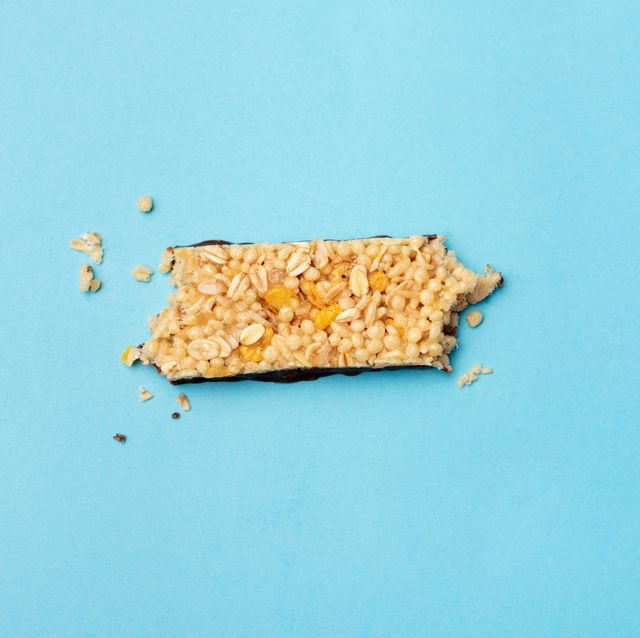 granola bar on a blue background
