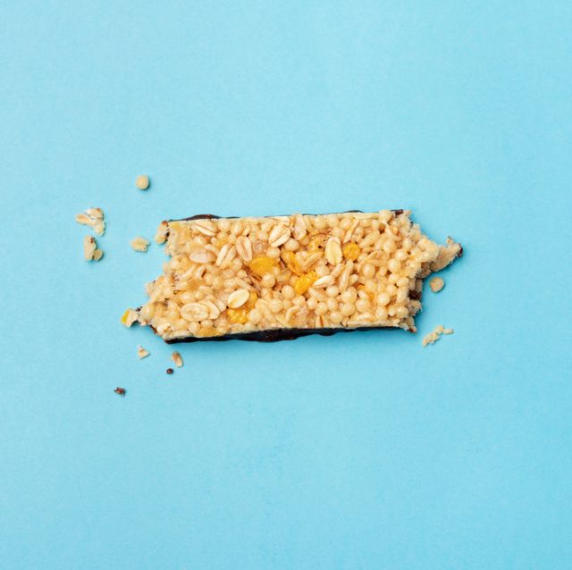 granola bar on a blue background
