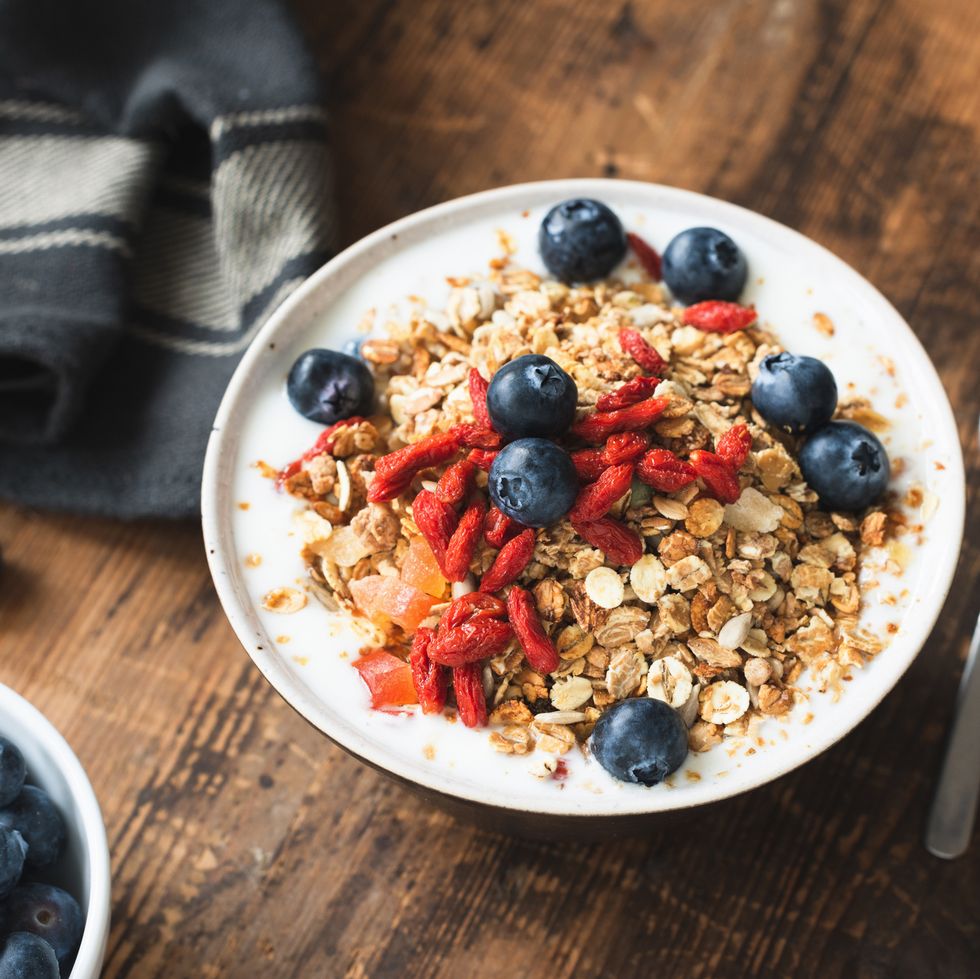 Granola bowl with yogurt, berries