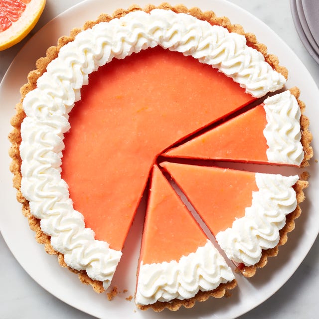 grapefruit tart piped with meringue