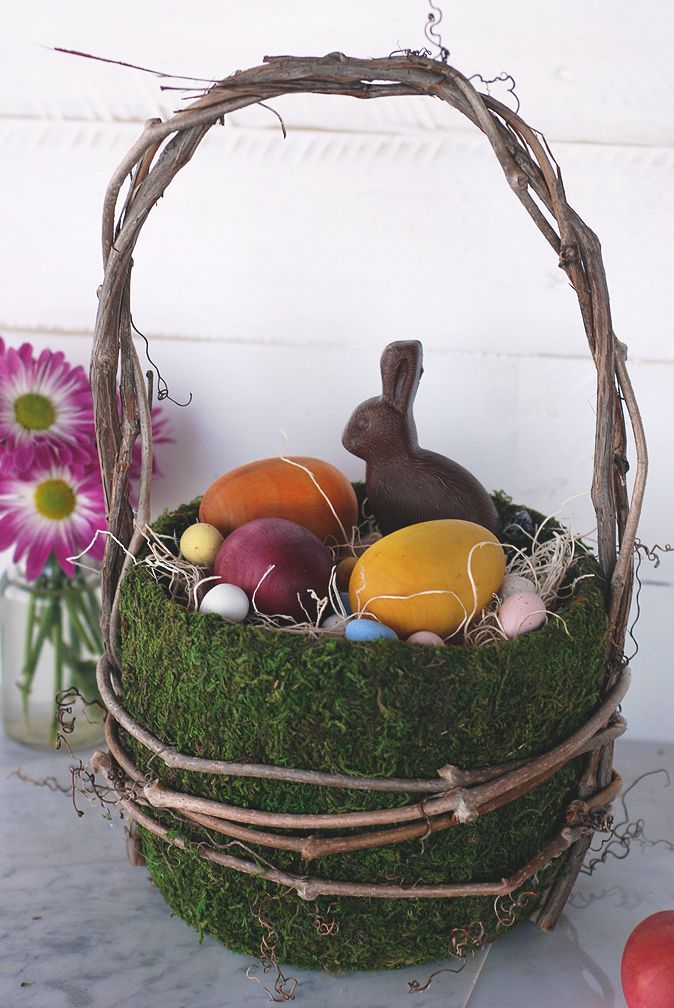 grapevine and moss easter basket ideas
