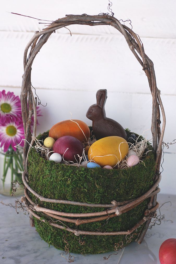 grapevine and moss easter basket ideas