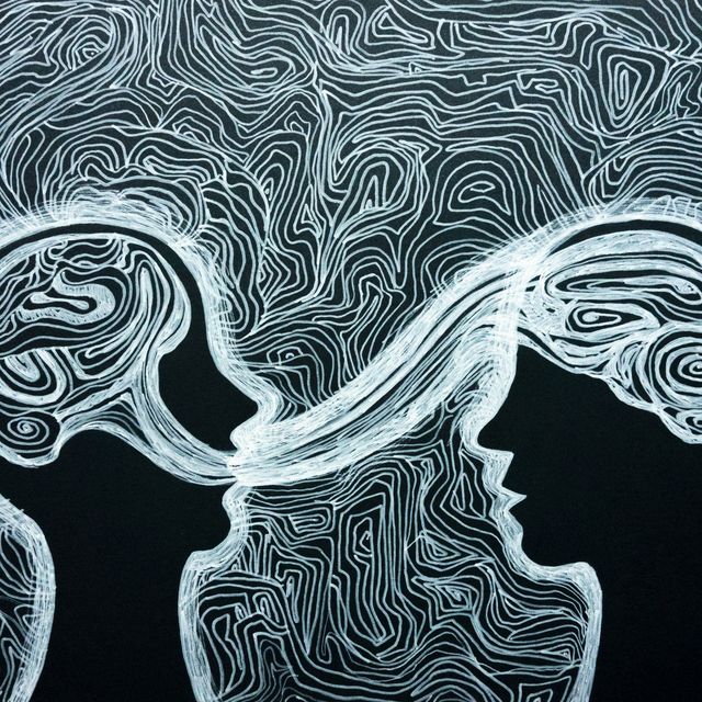 graphic drawing dialogue between two people