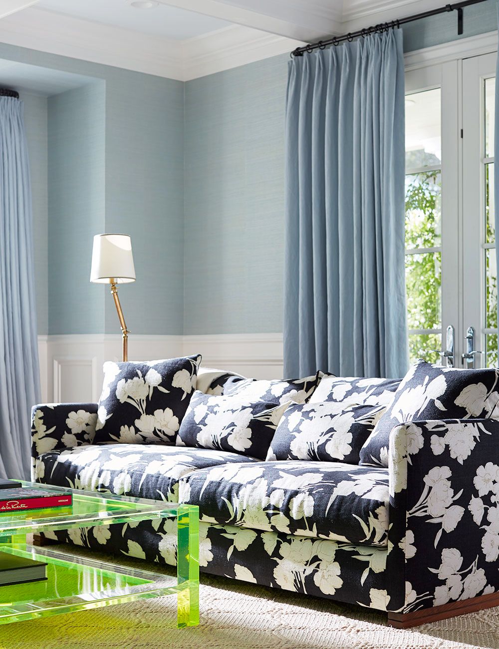 Emerald Green Grasscloth Wallpaper  Contemporary  Bedroom  Bedroom  design Bedroom green Nyc apartment design