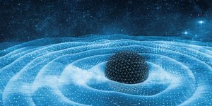 gravitation waves around black hole in space 3d illustration