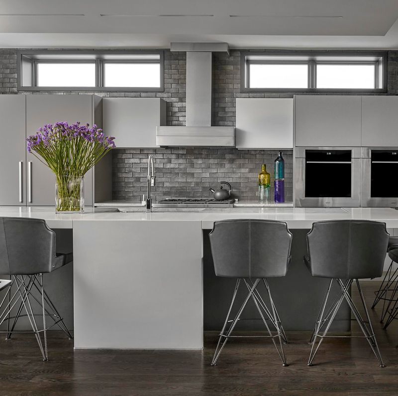 modern gray kitchen cabinets