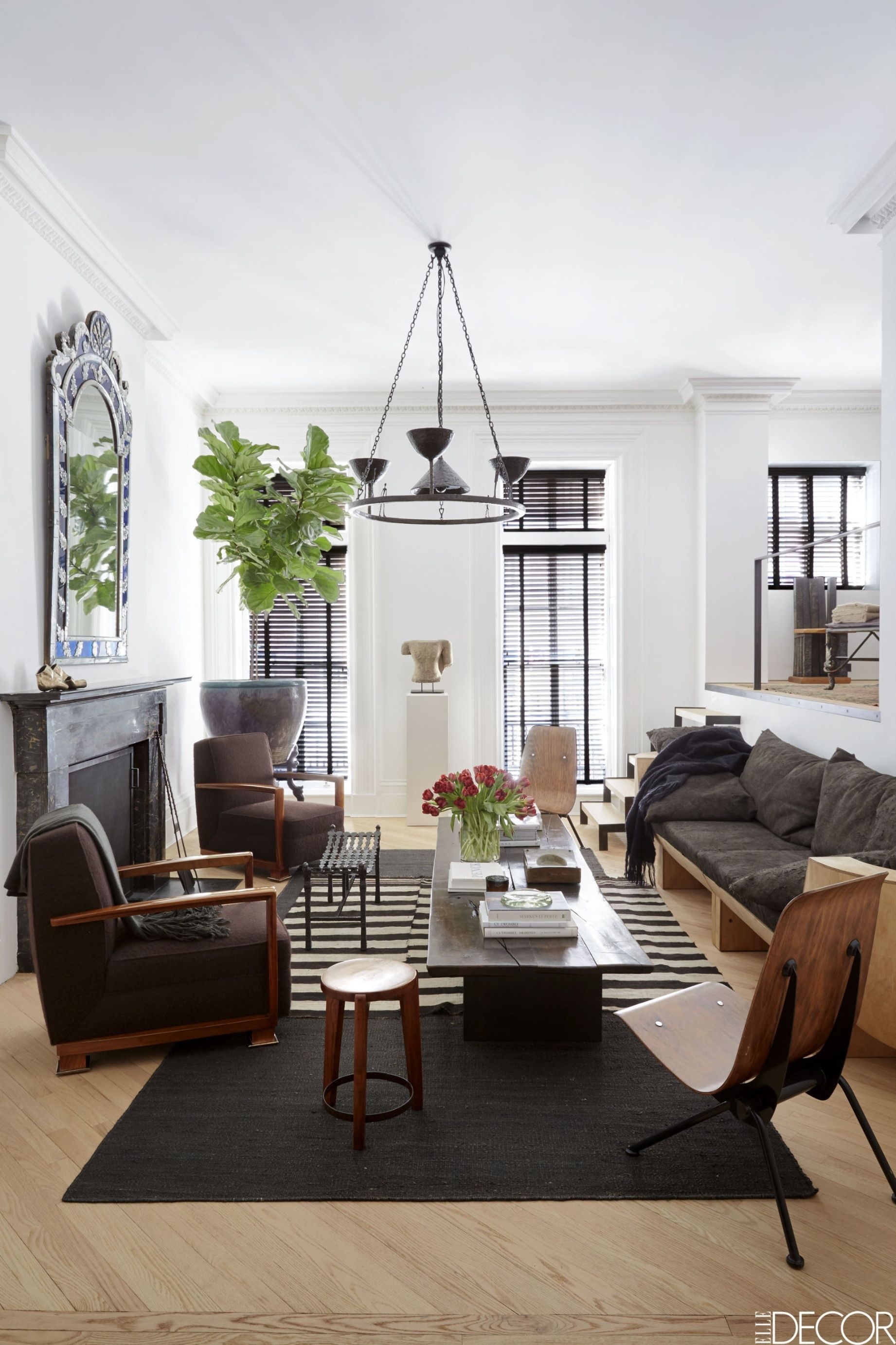 Grey and dark wood living room sales