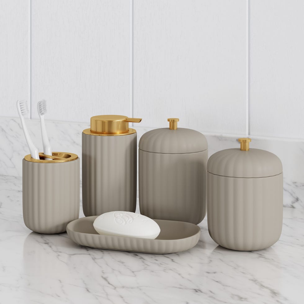 gray bathroom accessories