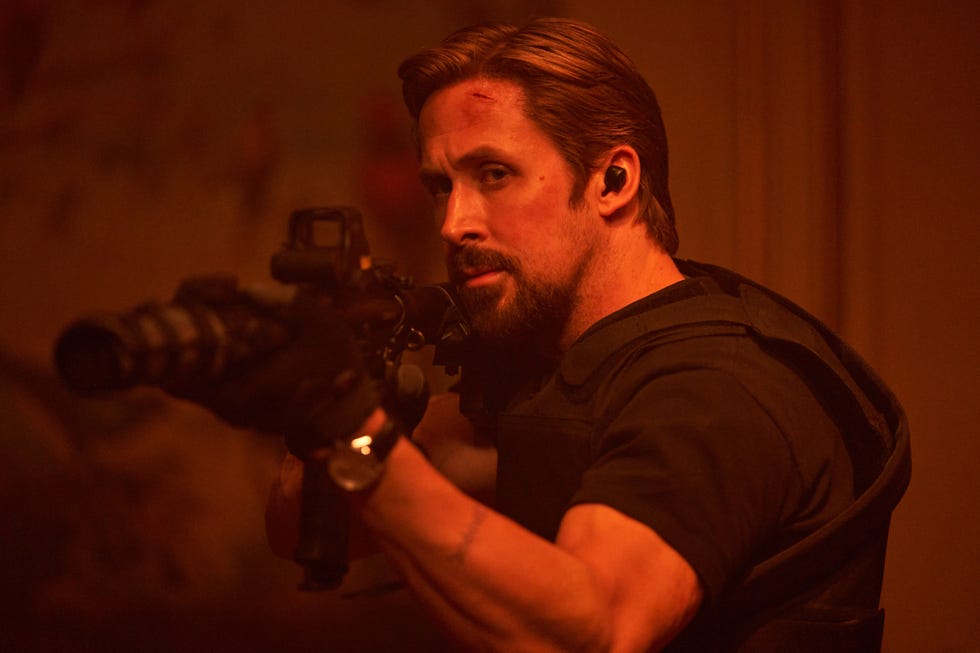 ryan gosling as six in a scene from netflix movie the gray man